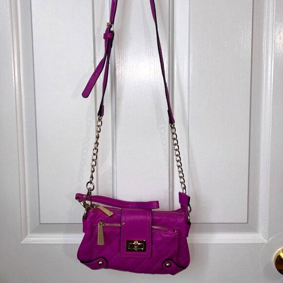 Trinello Quilted Fuchsia Crossbody / Wristlet Bag - Picture 1 of 6